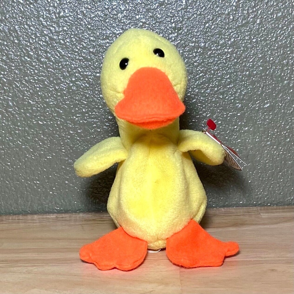 Ty Beanie Baby Quackers DOB April 1994/93 Tags + Missing UK + Facial Errors VHTF